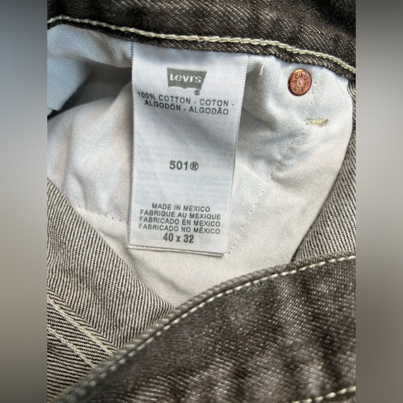 Men’s Levi's 501 Straight Brown Jeans 40x32 Button Fly Cotton Bootcut - Picture 4 of 9